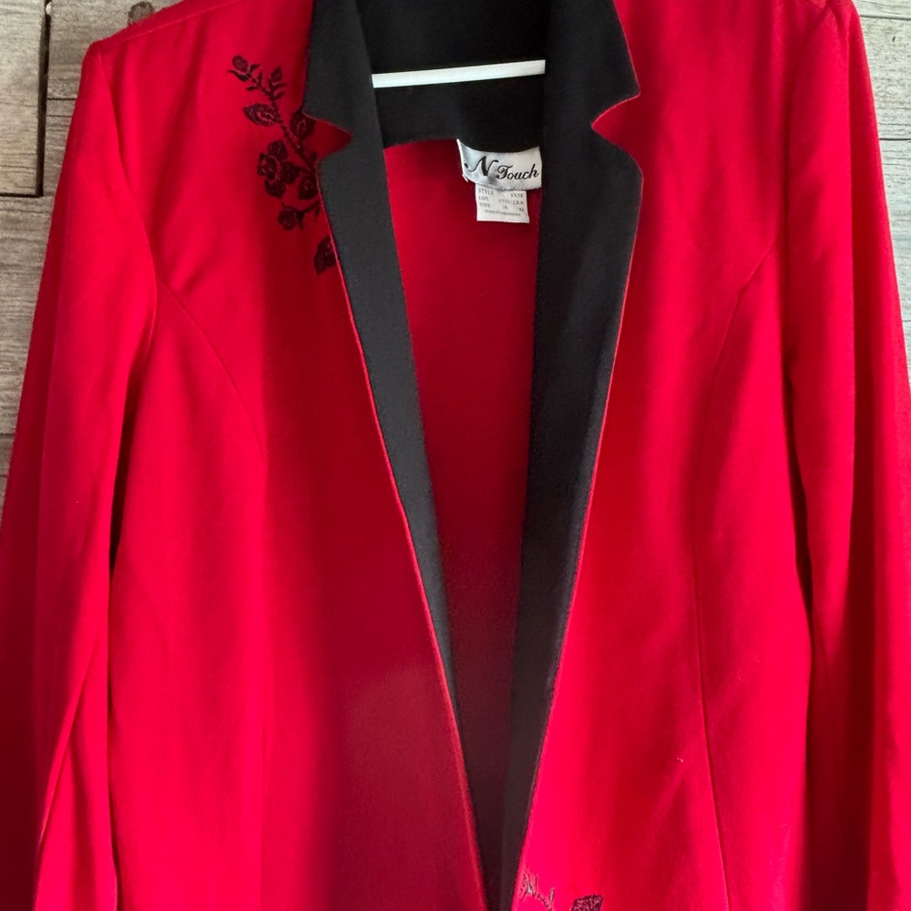 N Touch Red Blazer with Black Trim